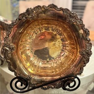 Elegant Silver and Gold Decorative Plate